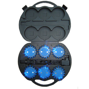 Blue flashing police beacon