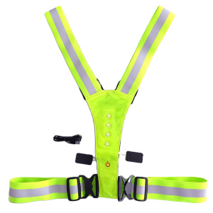 LED safety vest with red and white leds